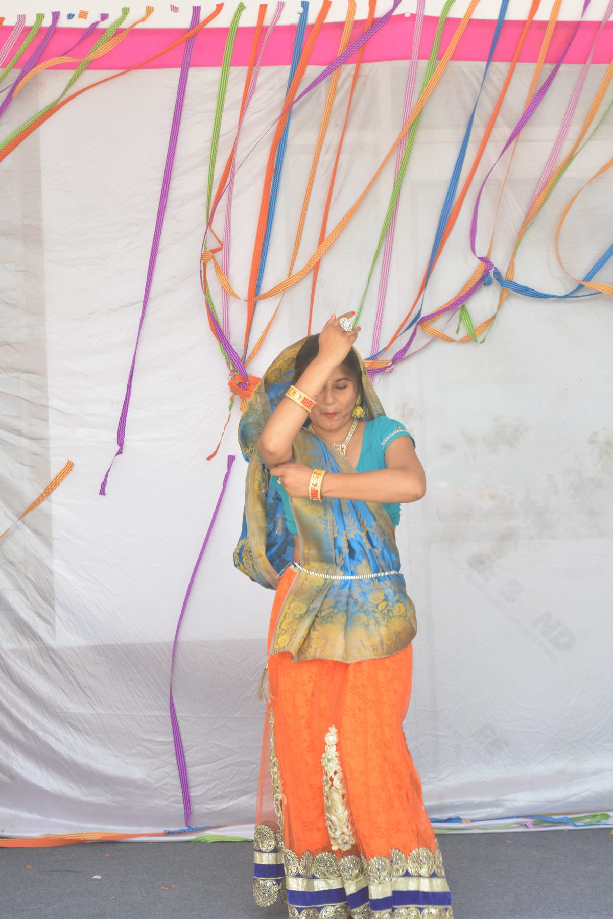 Student cultural dance performance on stage