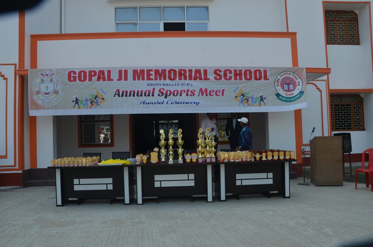 Sports Day award ceremony and trophies